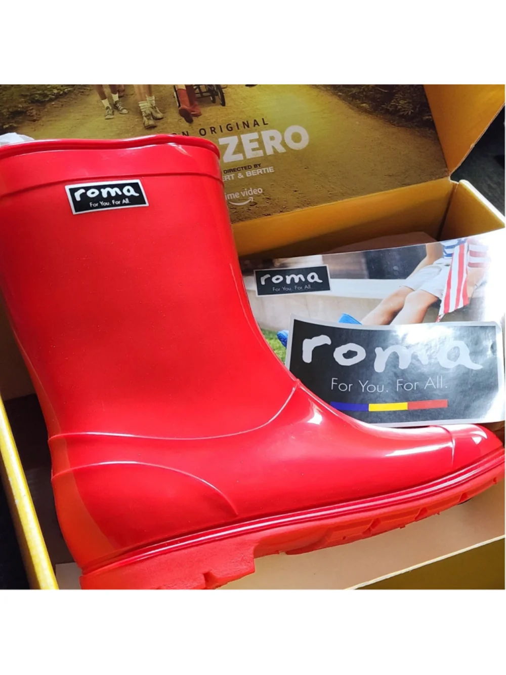 Roma Abel Kids Rain Boots Size 3 US - Glossy Red - Troop Zero Edition New In Box